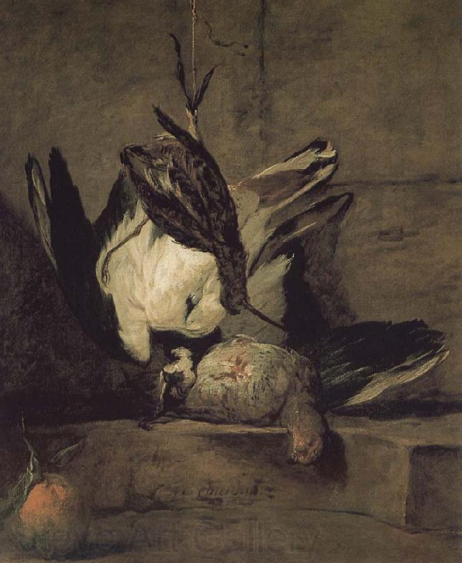 Jean Baptiste Simeon Chardin Wheat gray partridges and Orange Chicken